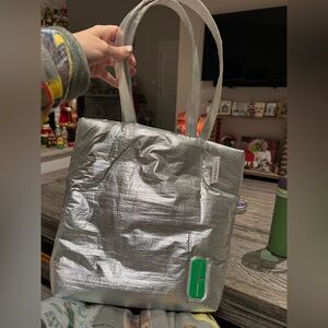 Clinique Shimmering Silver Tote